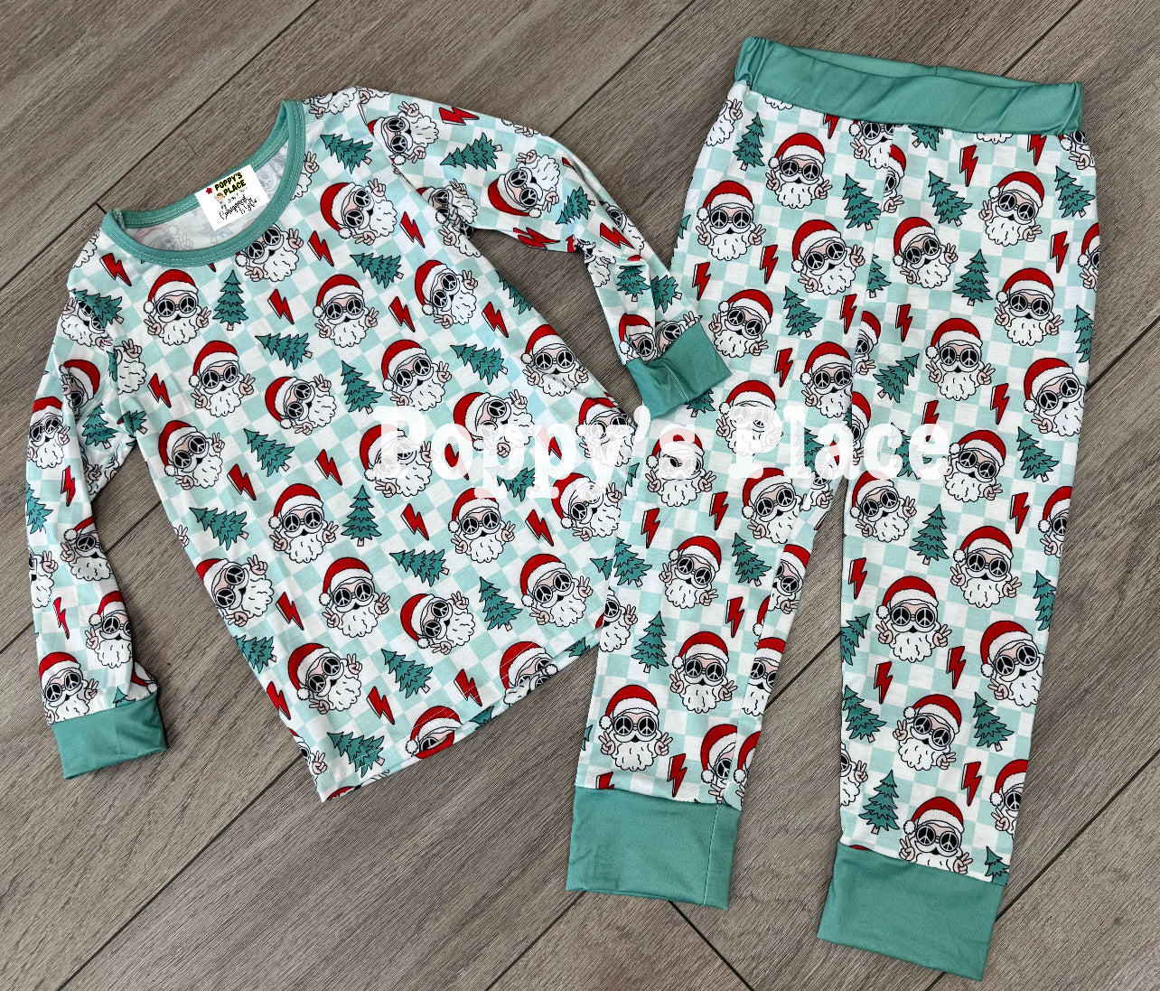 Peace Sign Santa,PeaceSignBlue,6/12m