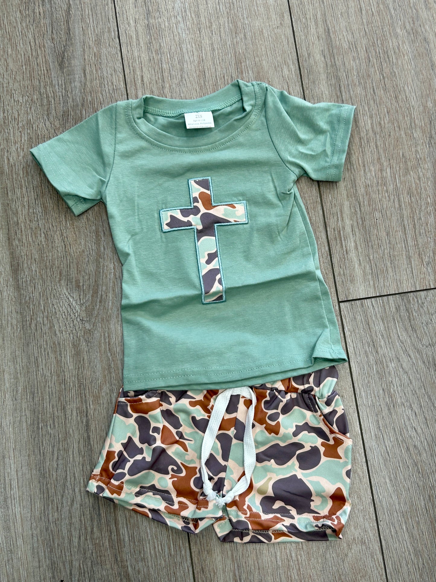Camo Cross Shorts Set