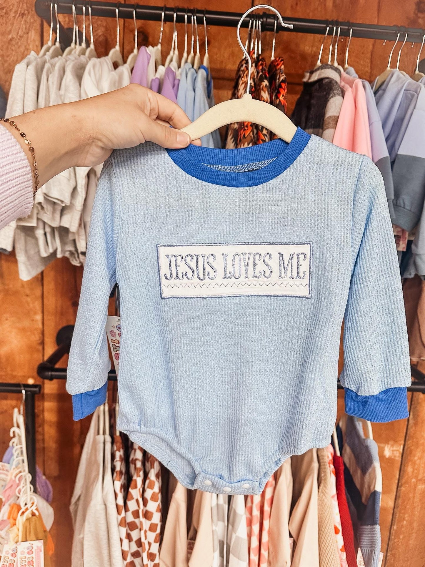**PRE ORDER** Jesus Loves Me Waffle Romper