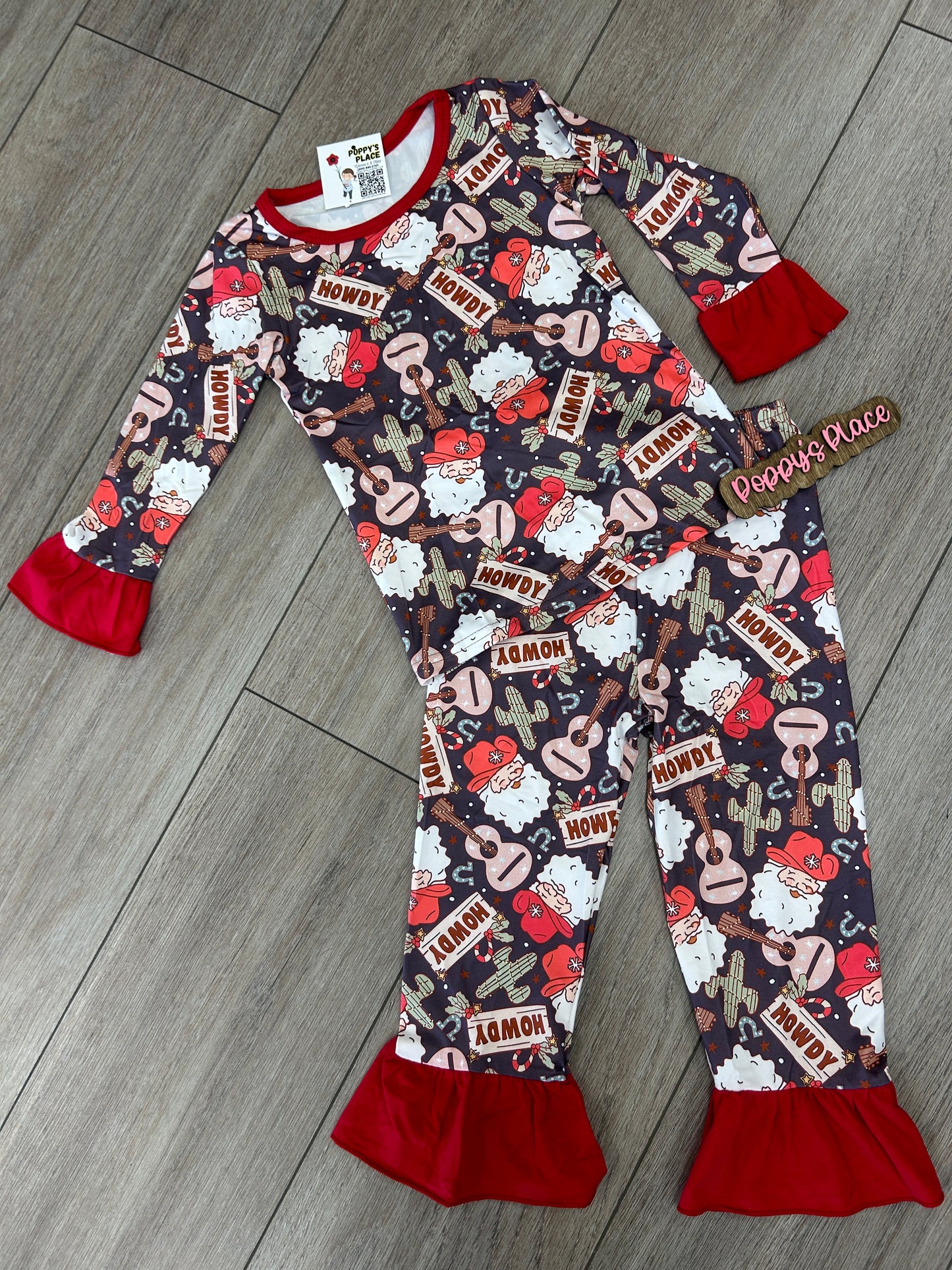 **PRE ORDER** Howdy Guitar Santa Family Matching Pjs