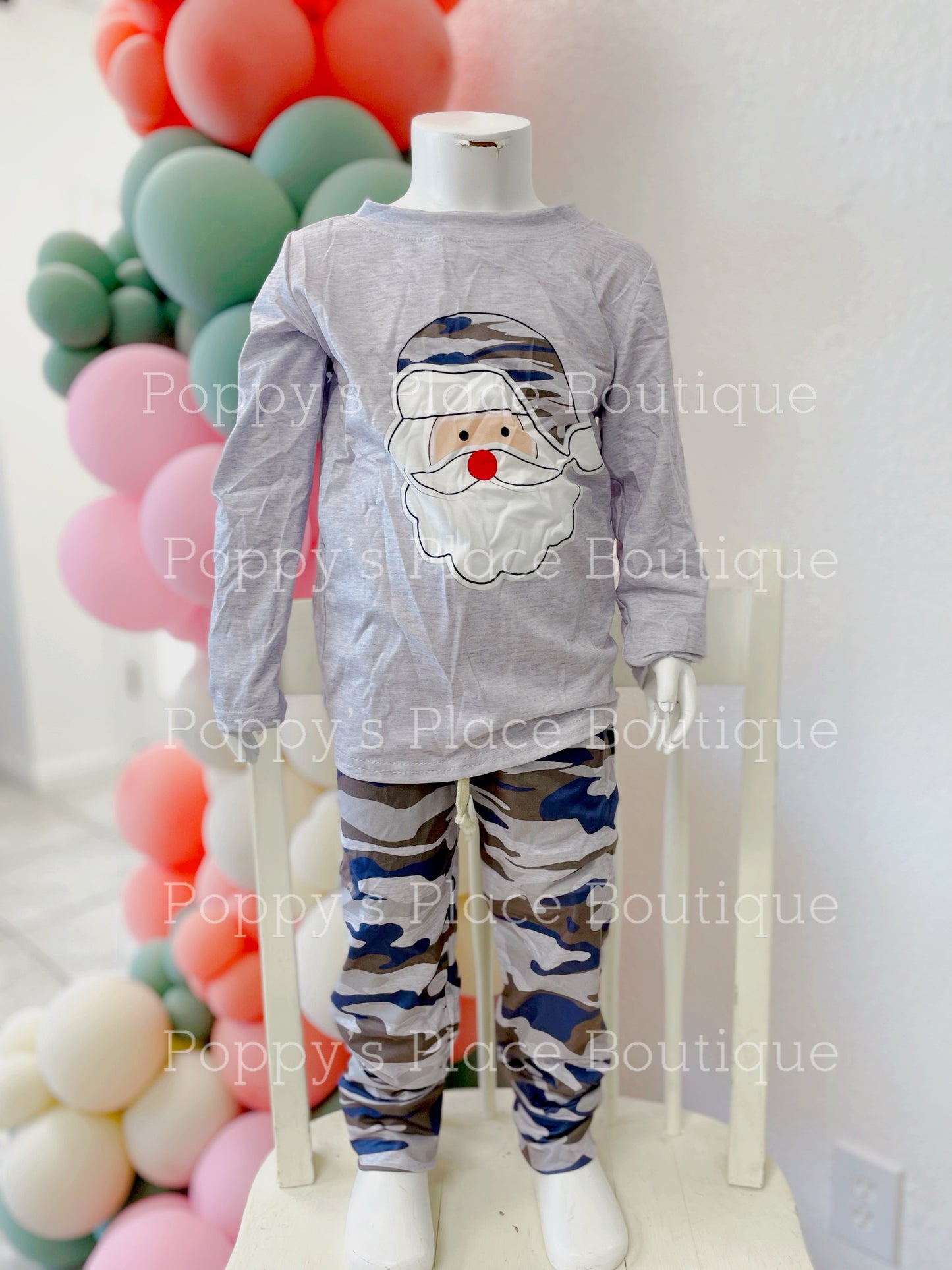 **PRE ORDER** Camo Santa Set w/ elastic waist