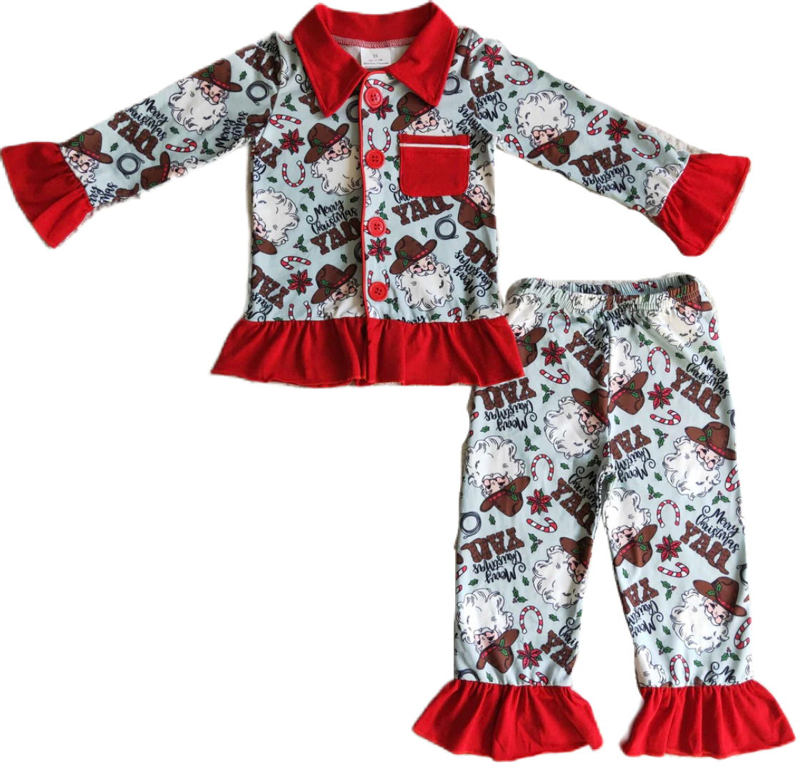 **PRE ORDER** Ruffle, Merry Christmas Y'All Pajamas