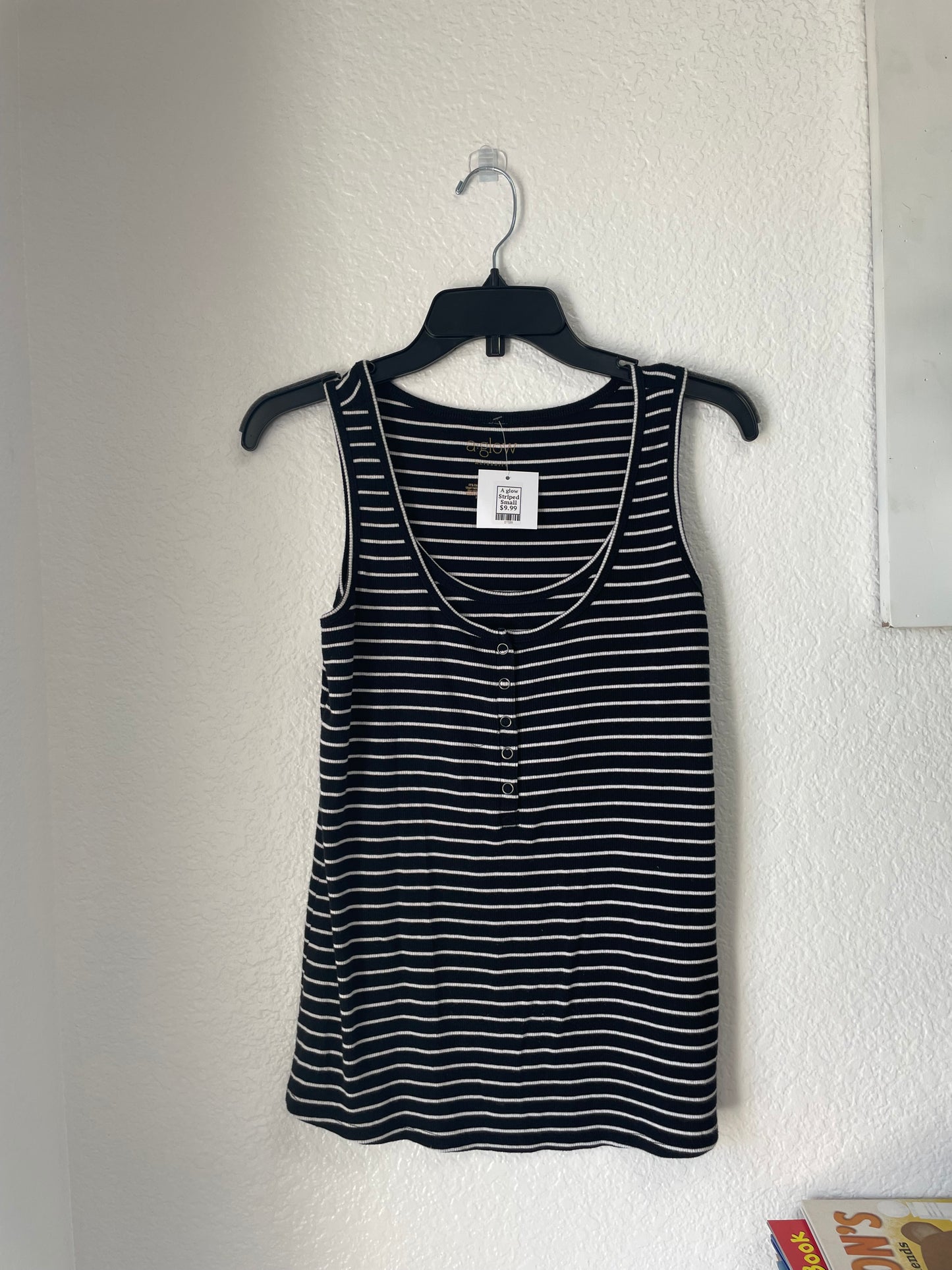 Aglow Maternity Nursing Tank,Striped,Small
