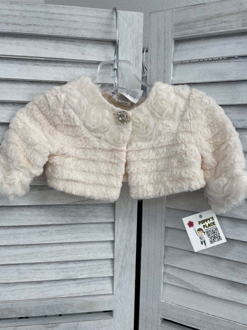 6/9m, Cream Fancy Fur Overcoat