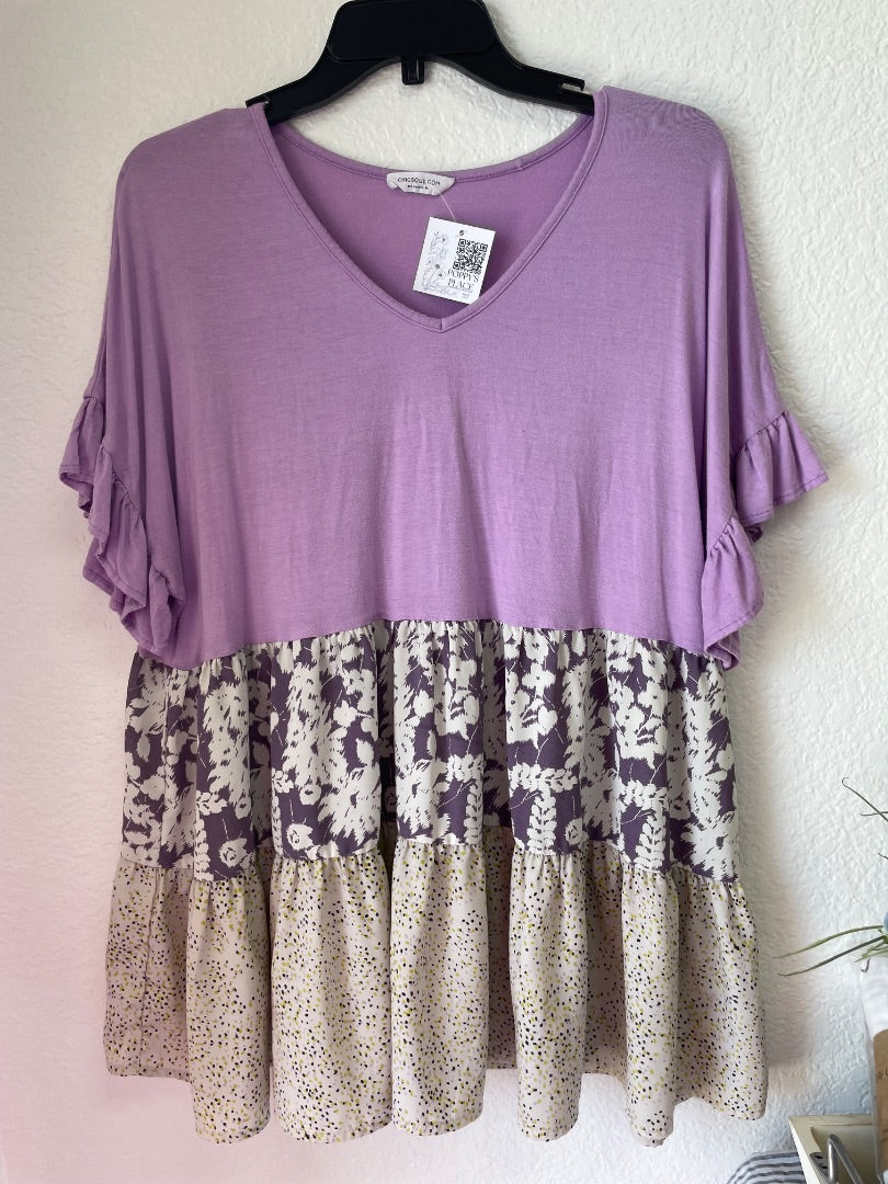 chicsoul maternity shirt,purple,1X