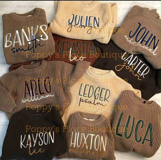 **PRE ORDER** Personalized Kids Knit Sweater