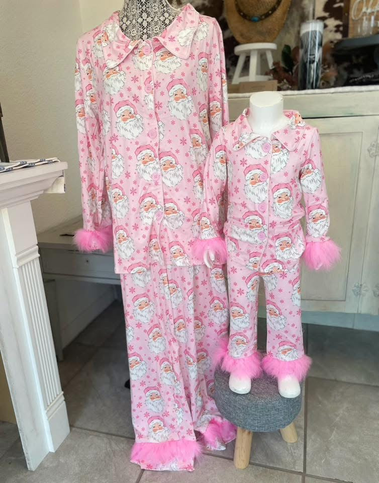 **PRE ORDER** Fuzzy Pink Santa Set