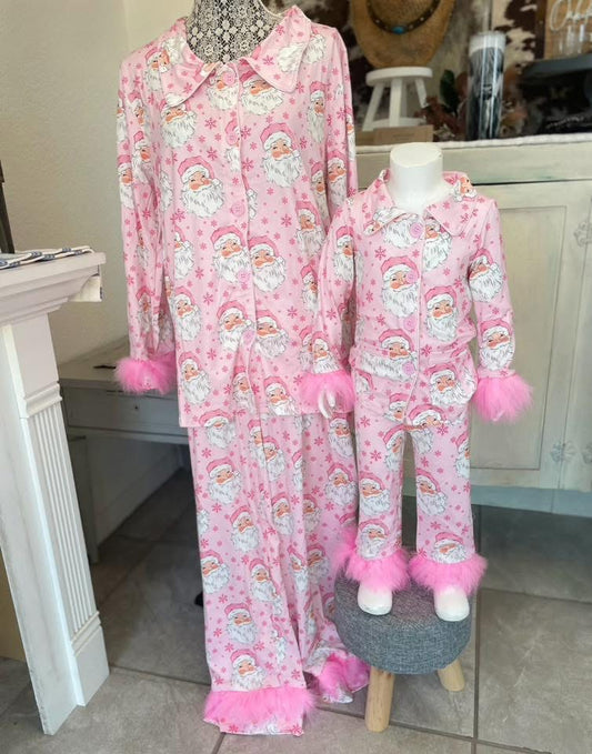**PRE ORDER** Fuzzy Pink Santa Set