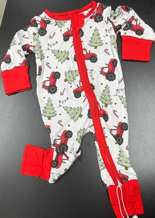 Stork Bamboo Zippy,Red Tractor Santa ,3/6m