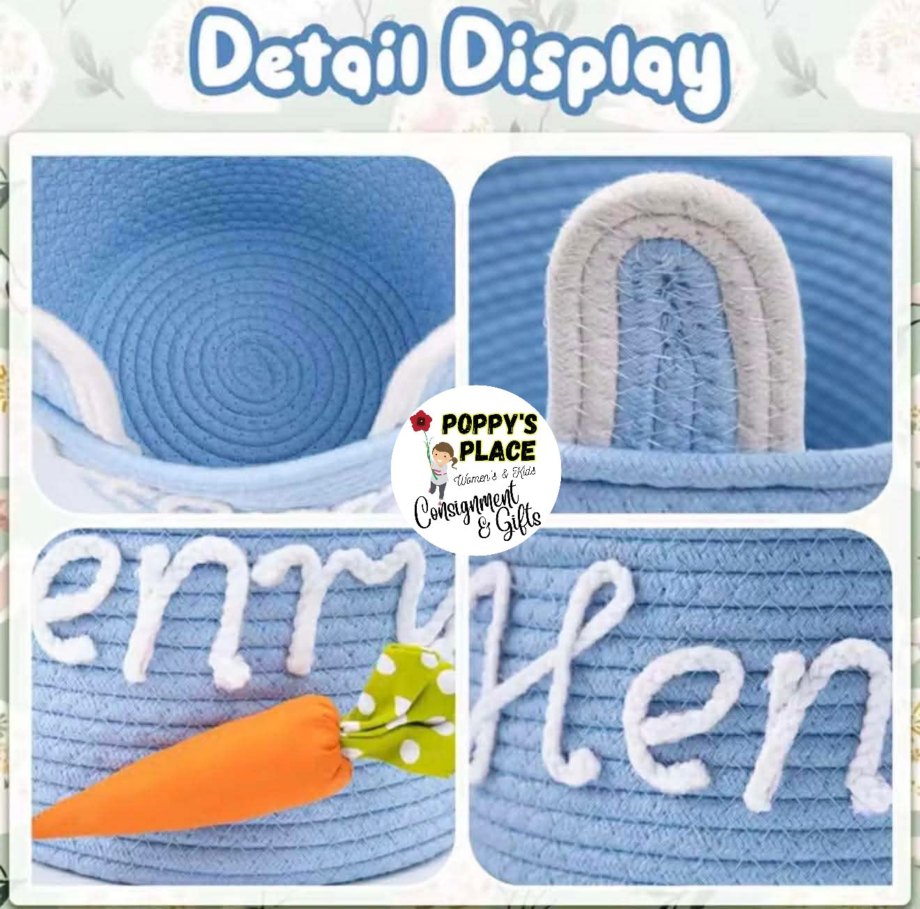 **CUSTOM** Carrot Detail Rope Basket