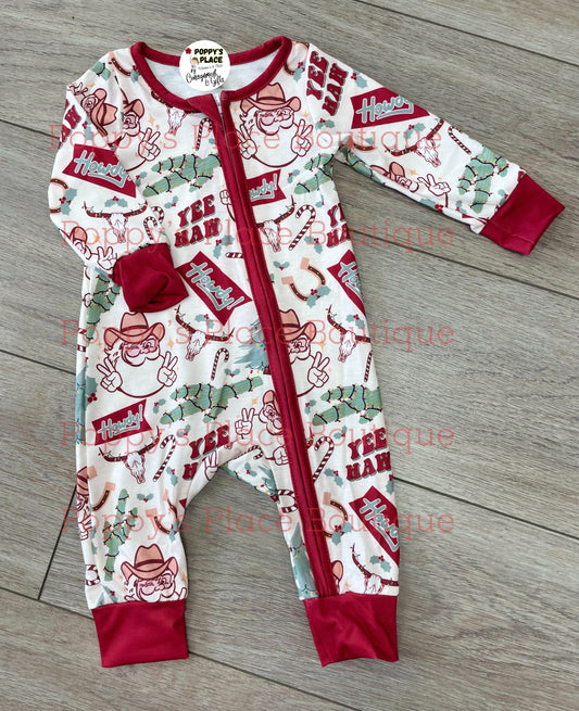 **PRE ORDER** Retro Cowboy Santa Christmas Matching Pjs