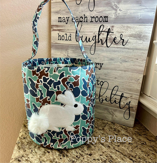 Camo Bunny Easter Bucket