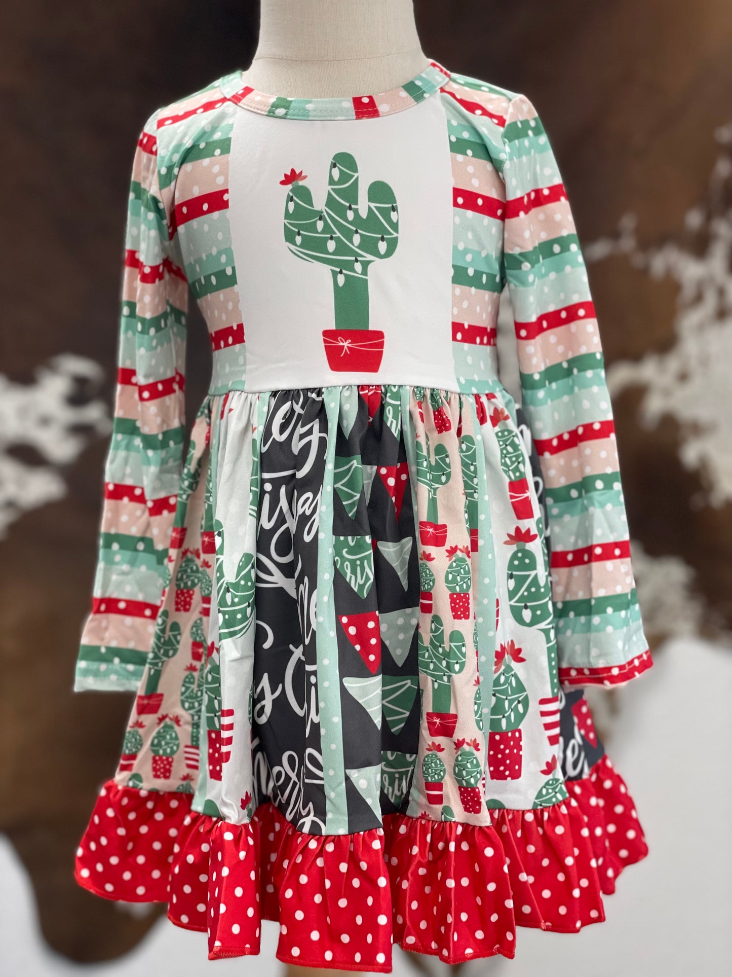 Cactus Christmas Dress,Cactus,2t