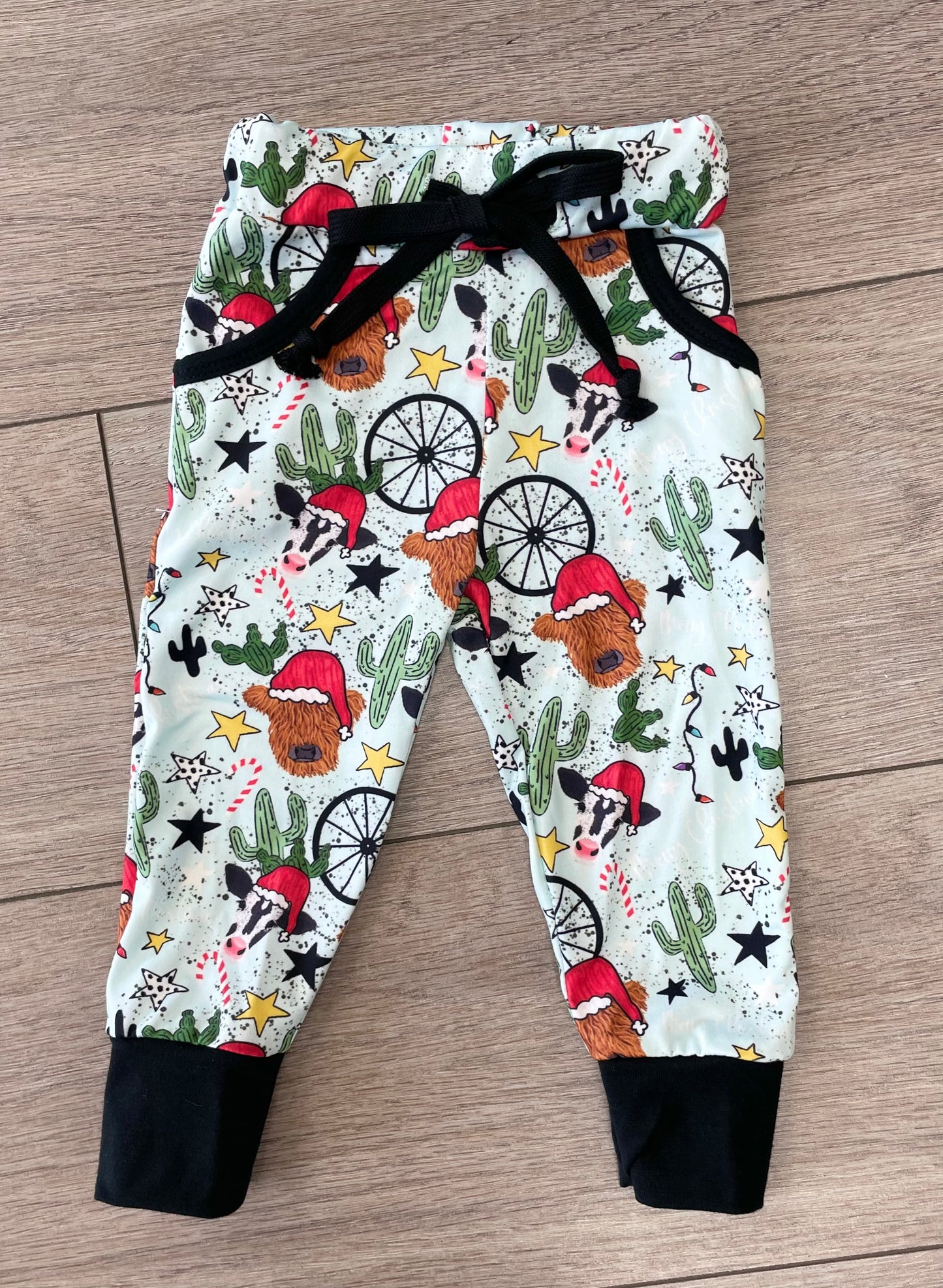Christmas Cow Joggers,Cow Christmas,6/12m
