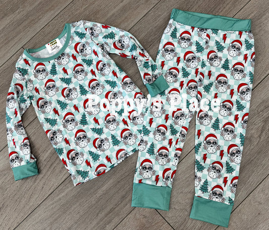 Peace Sign Santa,PeaceSignBlue,6/12m