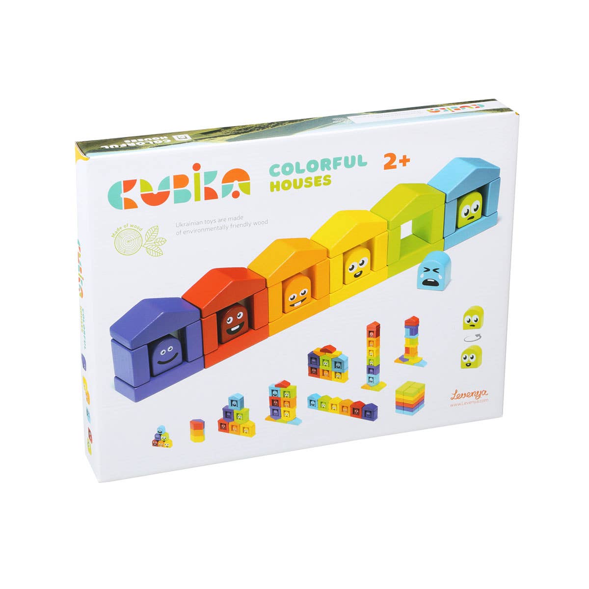 Colorful Houses & Fun Emotions Set, Wooden
