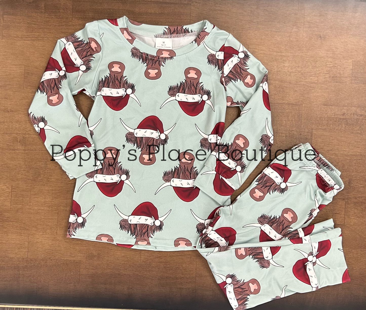 Mint Highland Cow Christmas Set (Unisex)