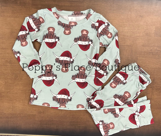 Mint Highland Cow Christmas Set (Unisex)