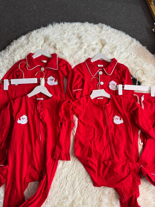 **PRE ORDER** Embroidered Santa Matching Pjs