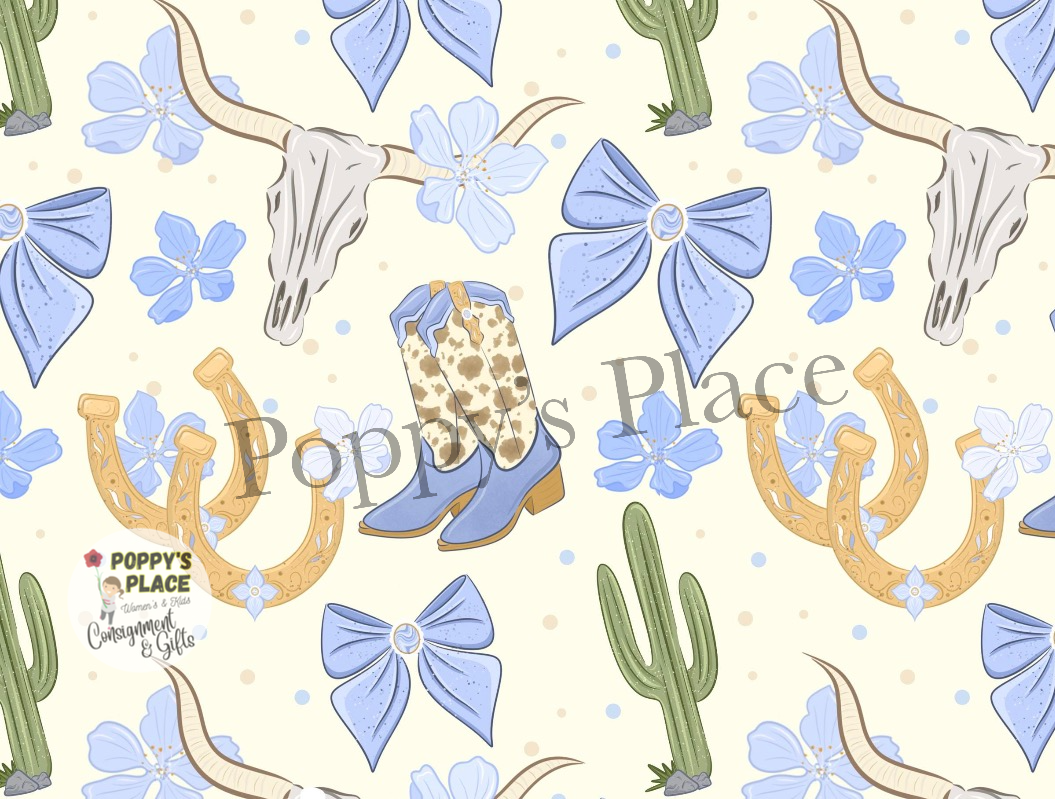 Blue Boots & Bows **CUSTOM Pattern Products**
