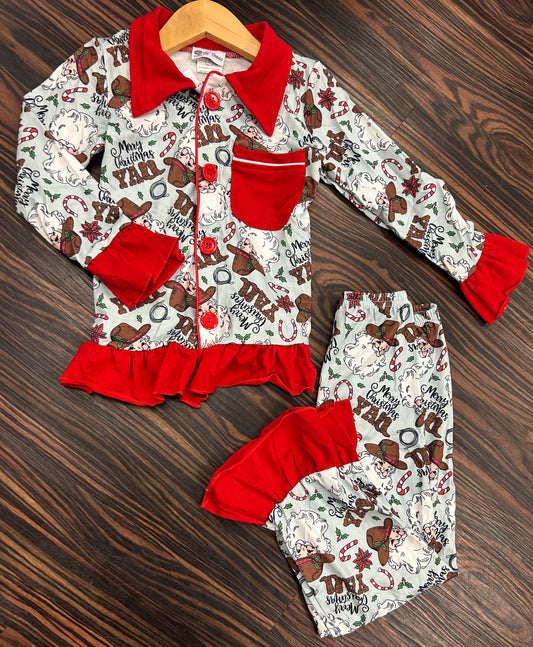 Merry Christmas Yall, Ruffled,MerryChristmasYall,12/18m