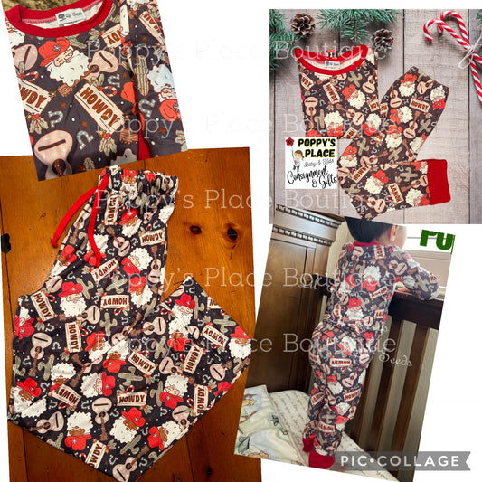 **PRE ORDER** Howdy Guitar Santa Family Matching Pjs