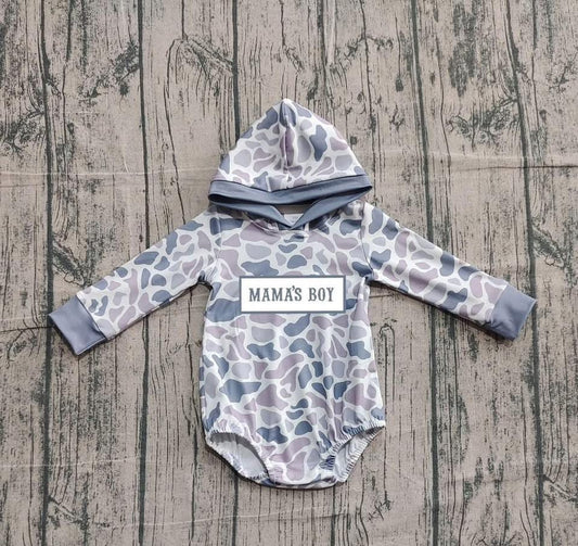 **PRE ORDER** Mamas Boy Lte Camo Hooded Romper