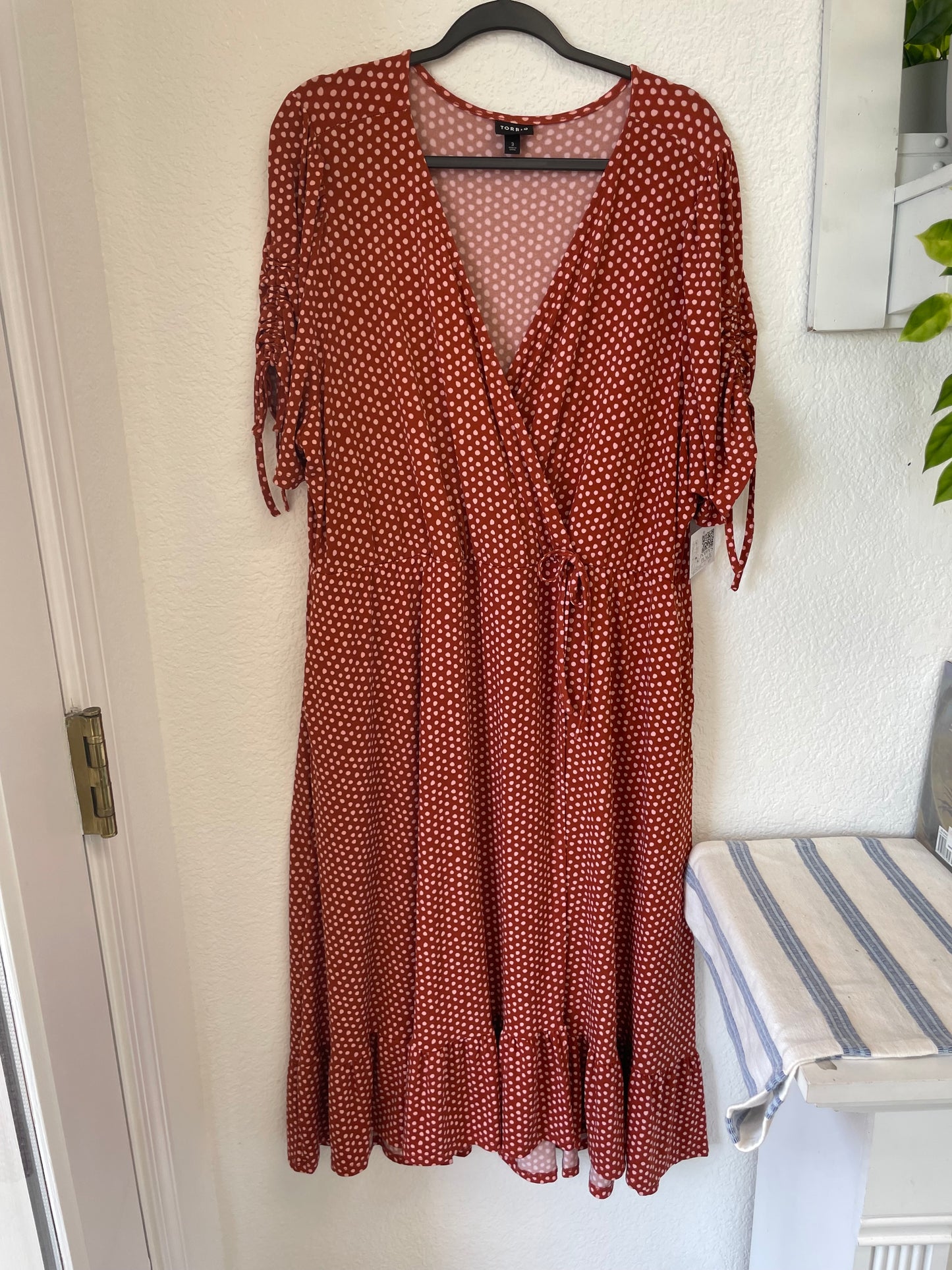 Torrid polka dot Dress,orange ,3XL