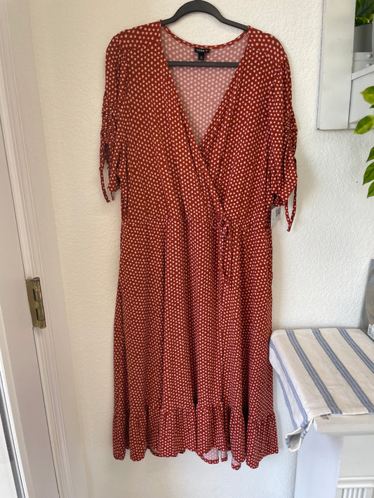 Torrid polka dot Dress,orange ,3XL