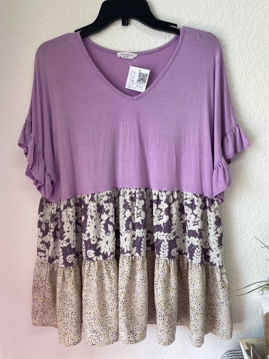 chicsoul maternity shirt,purple,1X