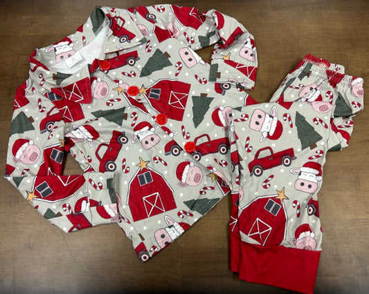 3t Red Barn Farm Christmas PJs, 3t