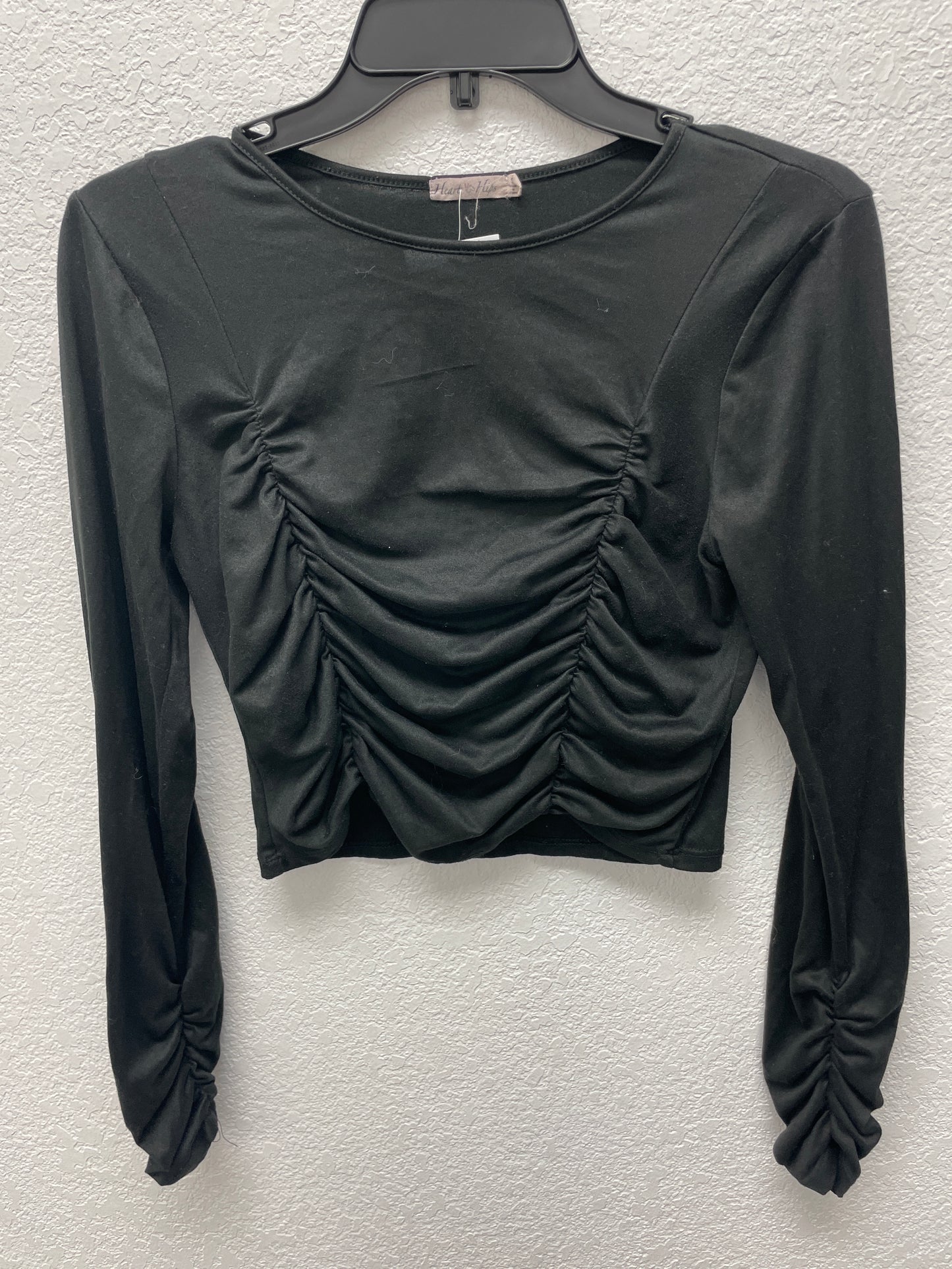 Heart & Hips Crop Top LS,BLK,S