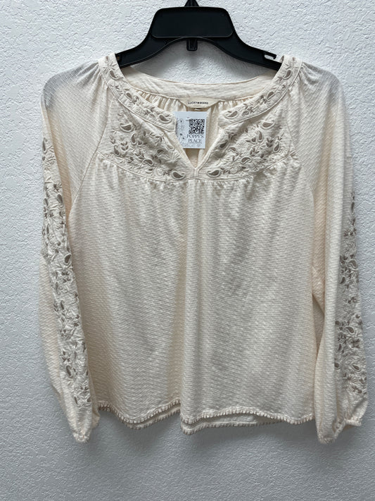 Lucky Brand Top,Cream,Small