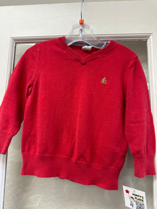 baby gap red sweater w bear embroider, 2t