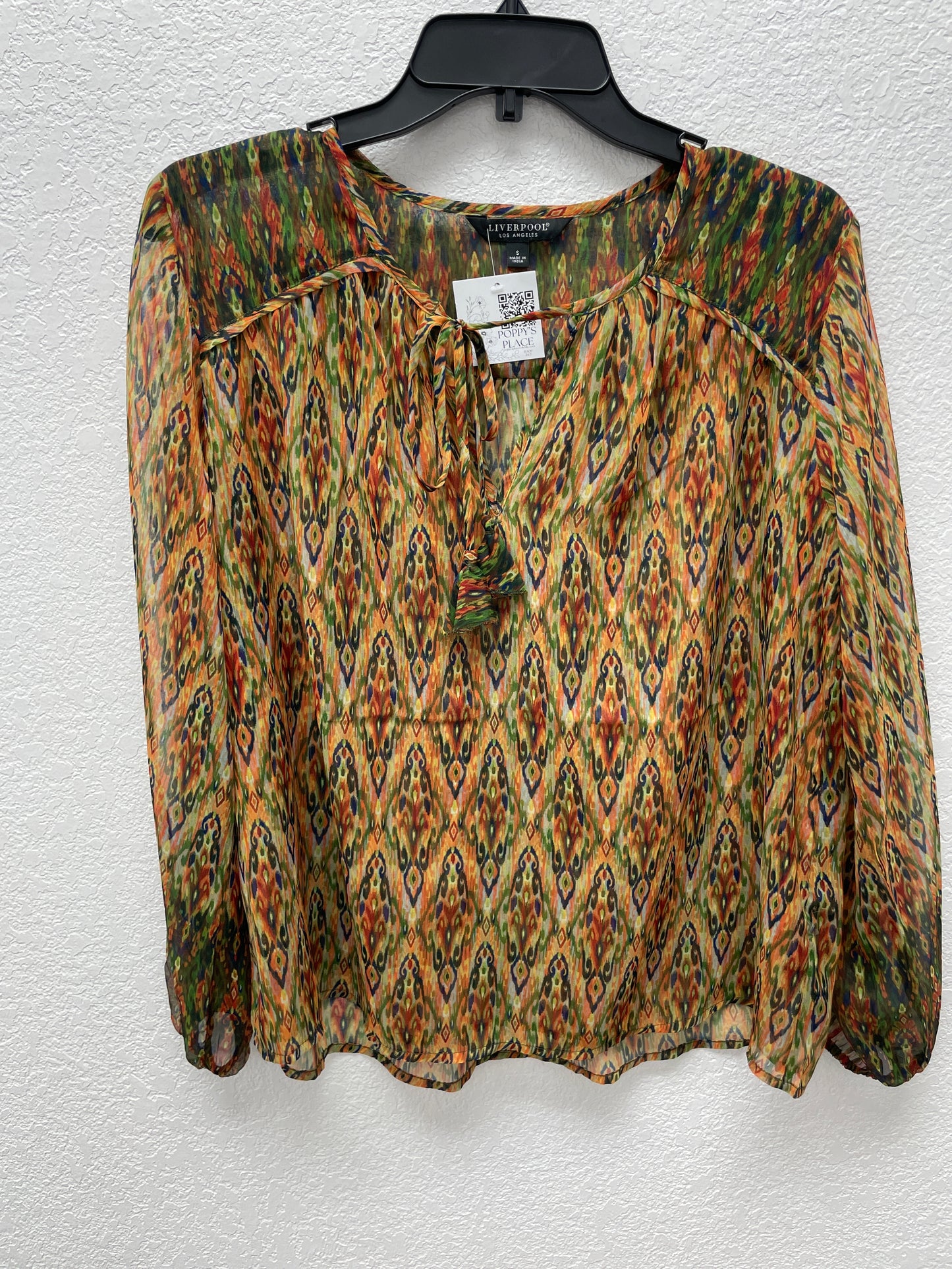 Liverpool LS Sheer Blouse,Tribal,S