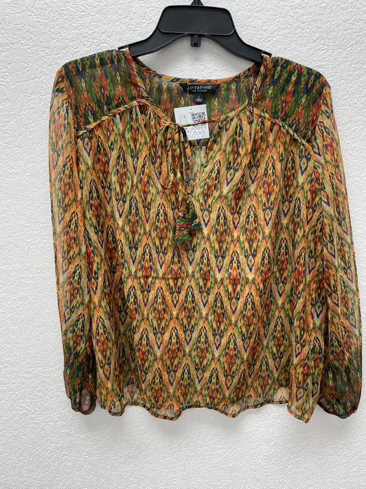 Liverpool LS Sheer Blouse,Tribal,S
